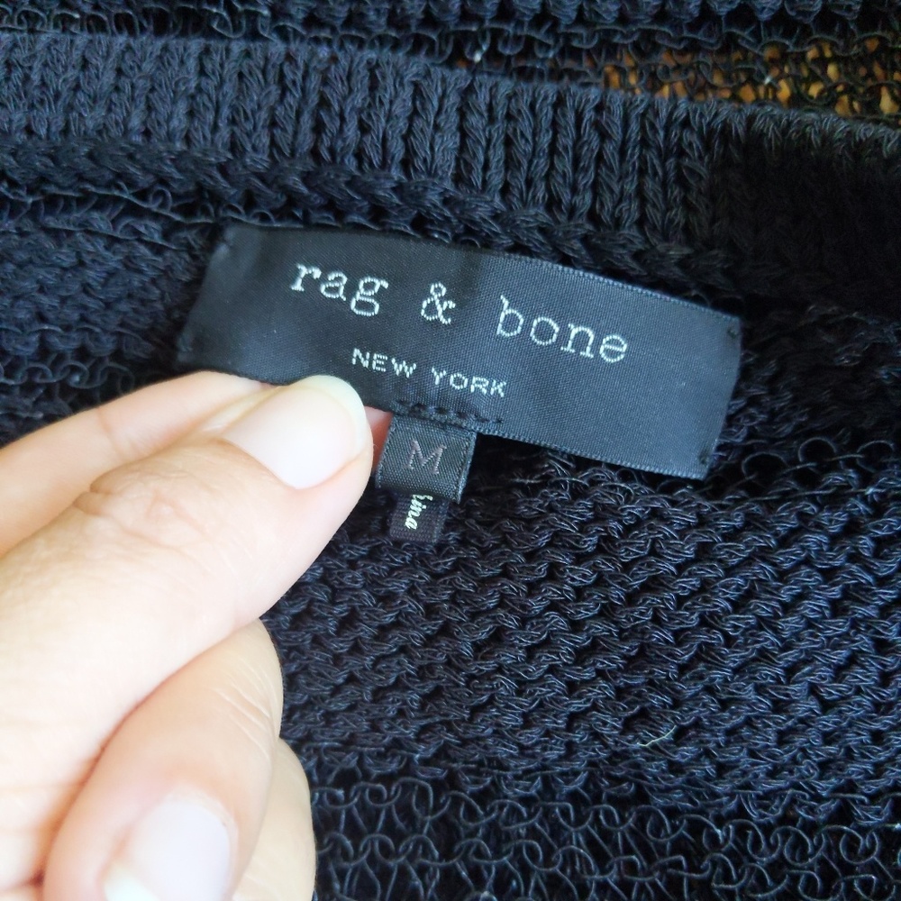 Rag and Bone Open Knit Strip Sweater